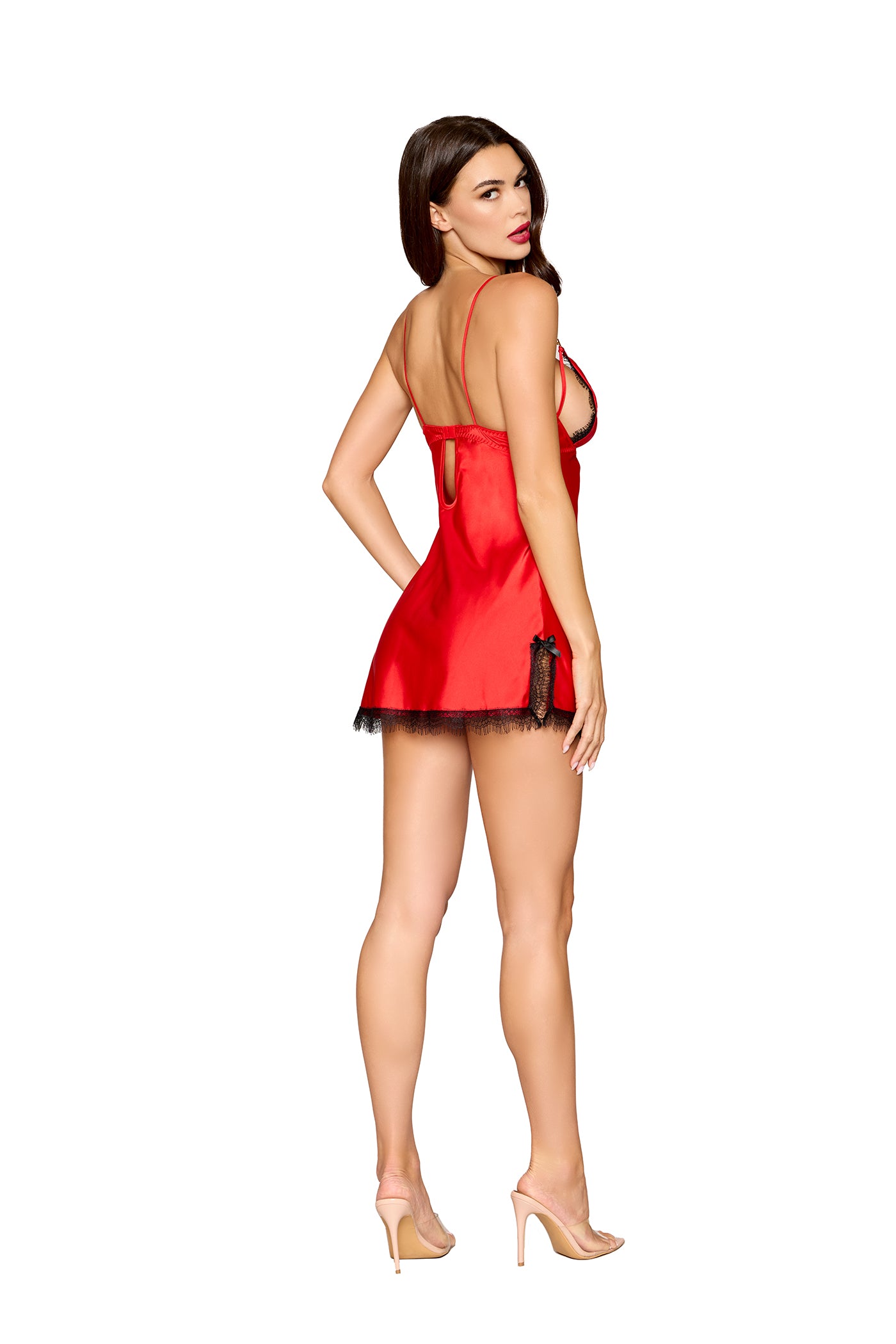 Red Satin Chemise - 13646