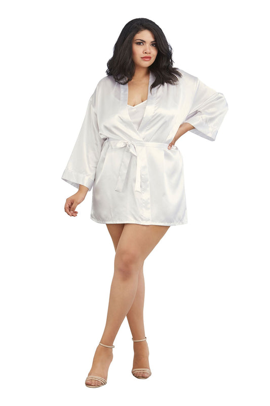 Plus Size Satin Robe & Chemise Set- Size 3x/4x