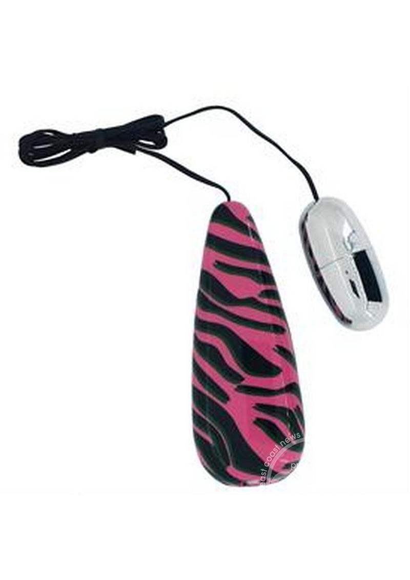 Primal Instinct Bullet with Wired Remote Control - Zebra Print - Pink