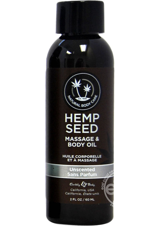 Earthly Body Hemp Seed Massage and Body Oil Unscented 2oz