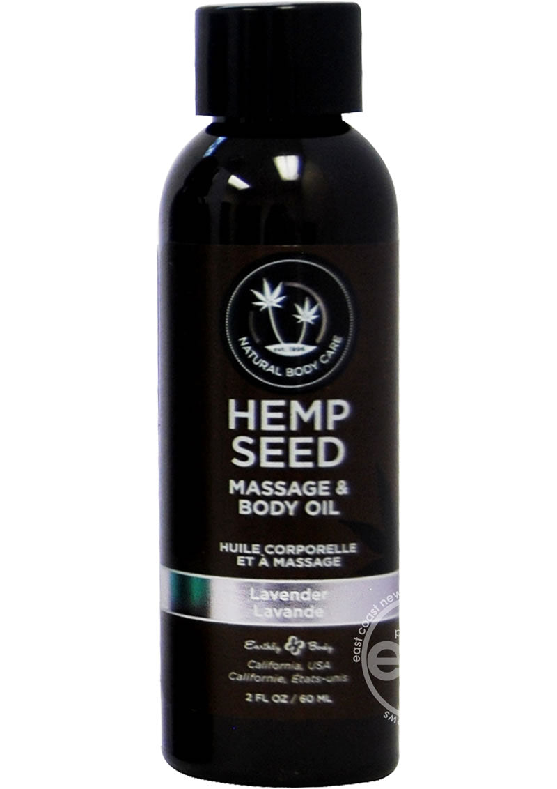 Earthly Body Hemp Seed Massage and Body Oil Lavender 2oz