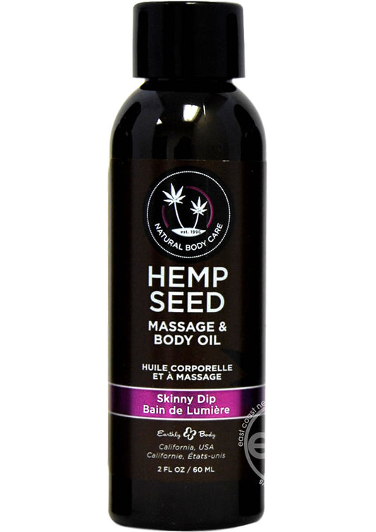 Earthly Body Hemp Seed Massage and Body Oil Skinny Dip 2oz