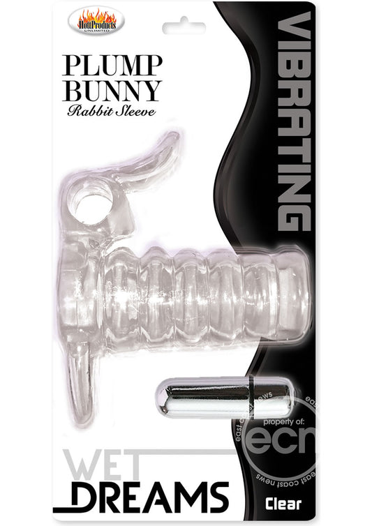 Wet Dreams Vibrating Plump Bunny Rabbit Sleeve - Clear