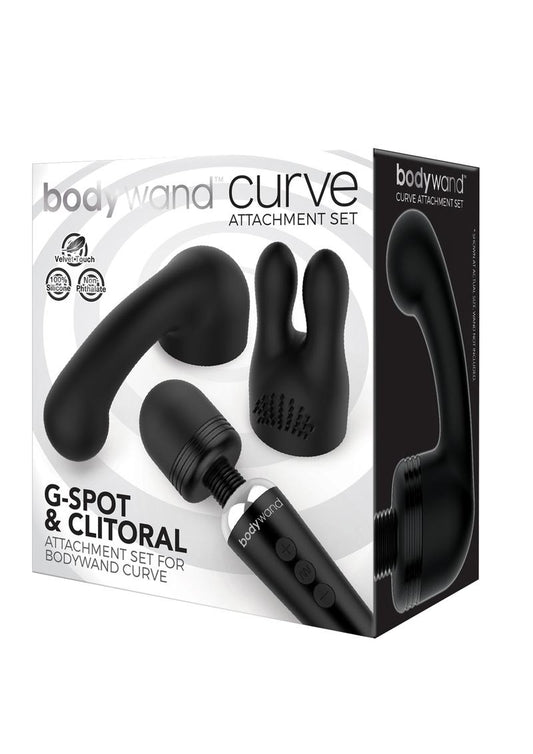 Bodywand Curve Silicone G-Spot & Clitoral Attachment Set - Black