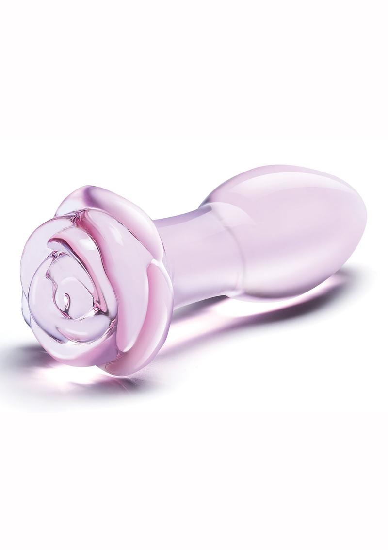 Blossom Ring Glass Anal Plug - Pink