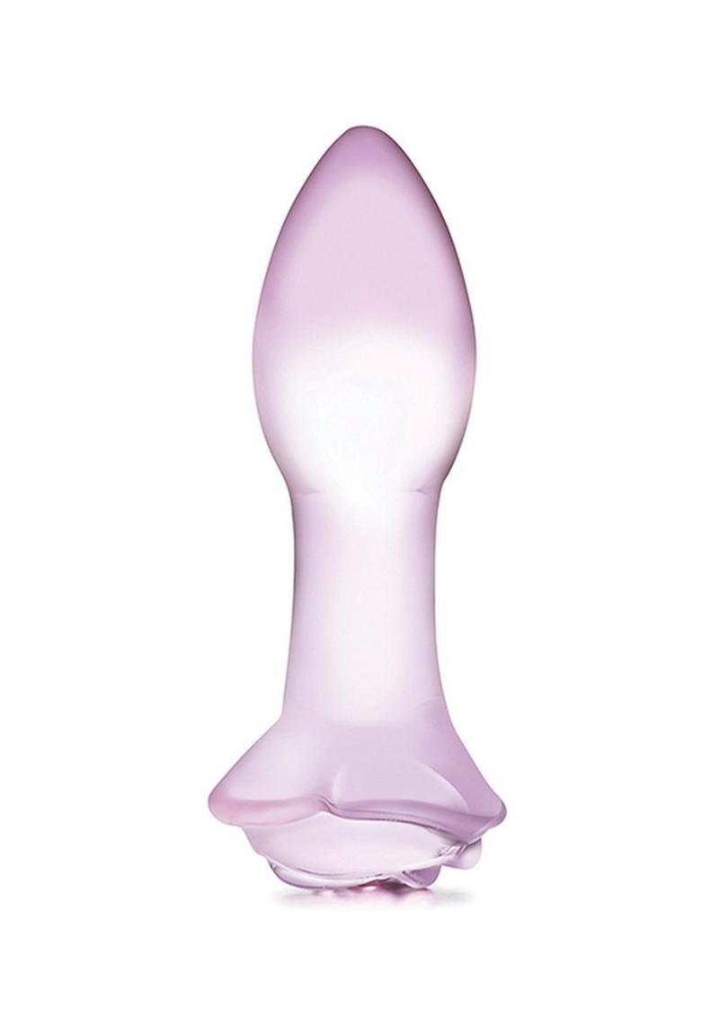 Blossom Ring Glass Anal Plug - Pink