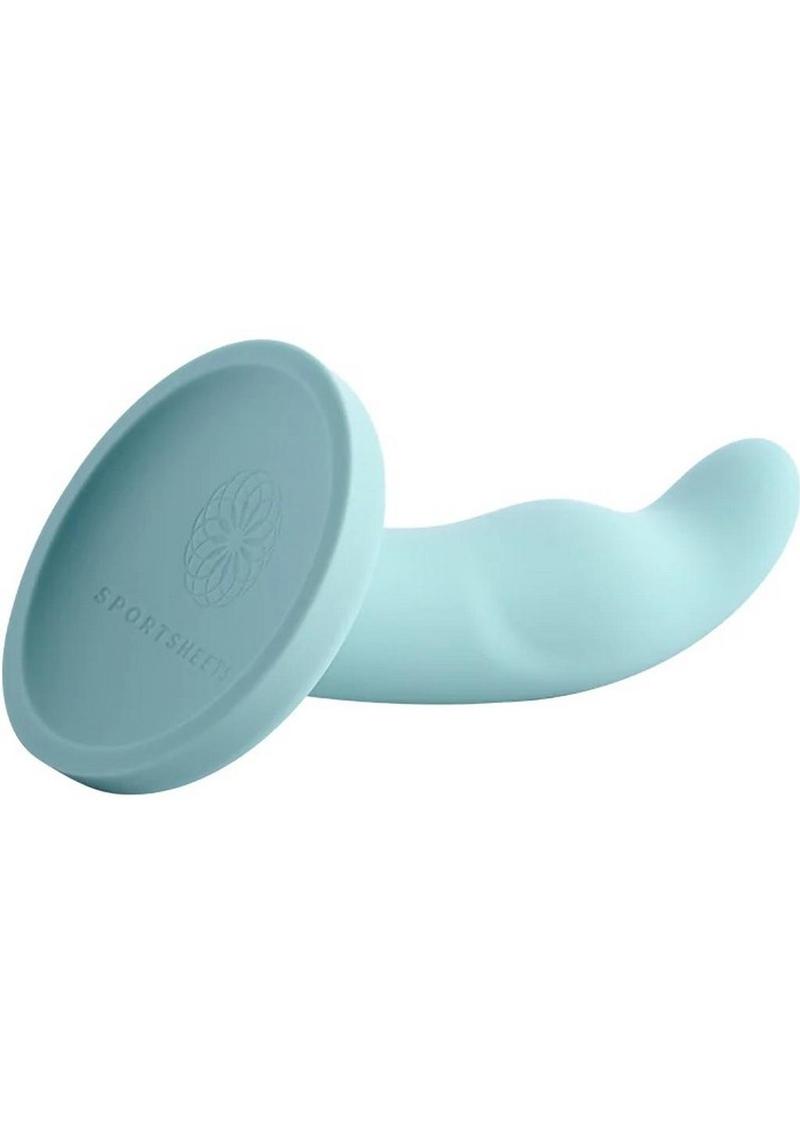 Ryplie Silicone Curved Dildo with Suction Cup 6in - Blue