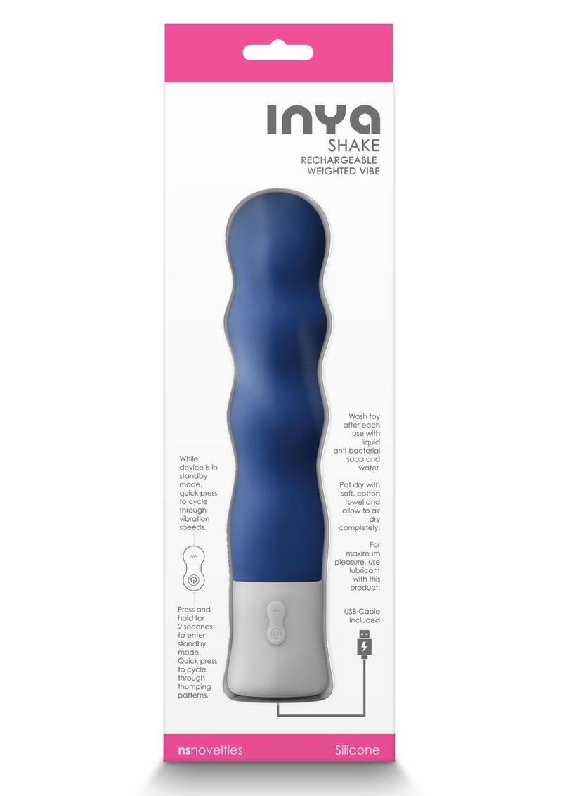 Inya Shake Rechargeable Silicone Vibrator - Blue