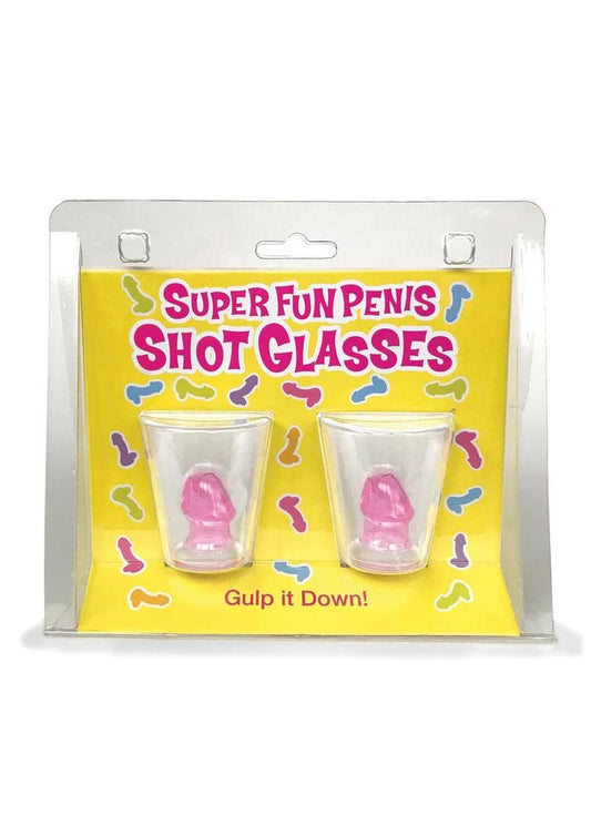 Penis Shot Glasses (2 per Set) - Clear/Pink