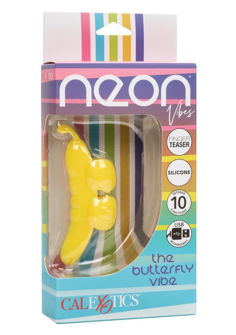 The Butterfly Vibe Rechargeable Silicone Finger Teaser - Yellow