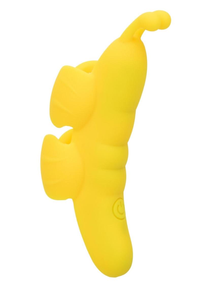 The Butterfly Vibe Rechargeable Silicone Finger Teaser - Yellow