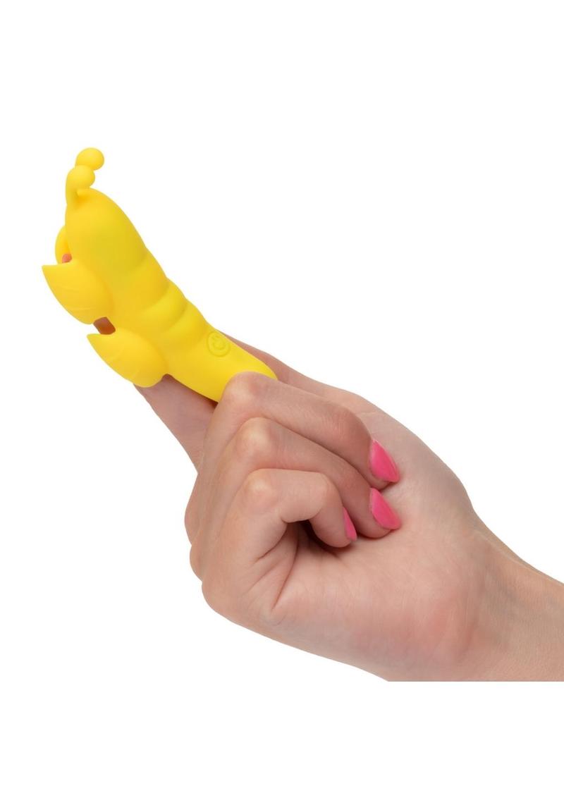 The Butterfly Vibe Rechargeable Silicone Finger Teaser - Yellow