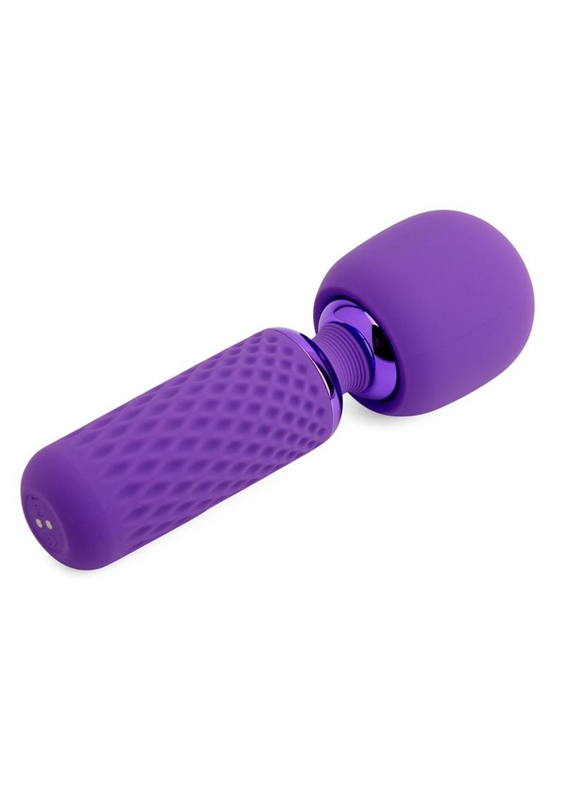 THE WAND ! Rechargeable Silicone Mini Heating Wand with Attachment - Purple