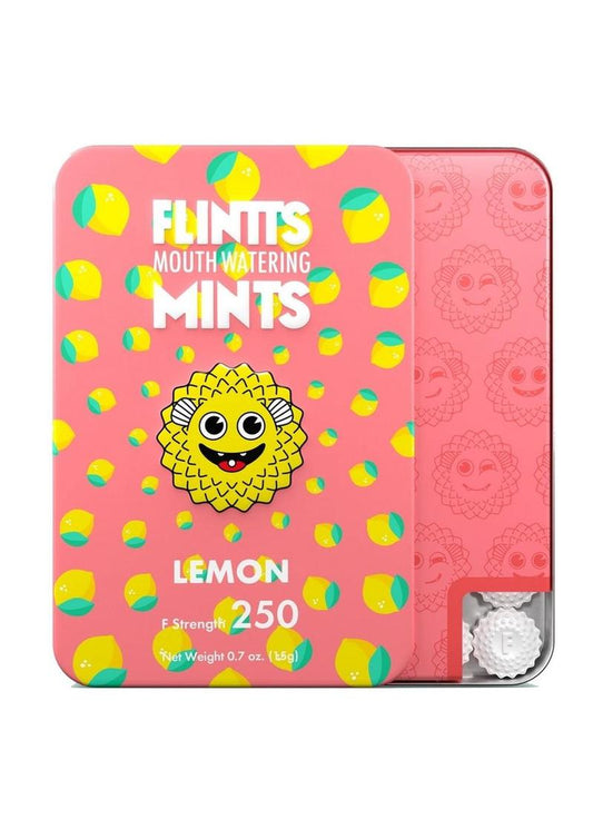 Flintts Mints Mouth Watering Oral Delights - Lemon (F Strength 250) - 28-30 per tin