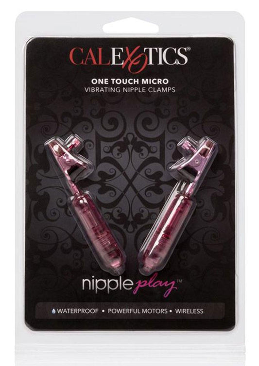 Nipple Play One Touch Vibrating Nipple Clamps - Pink