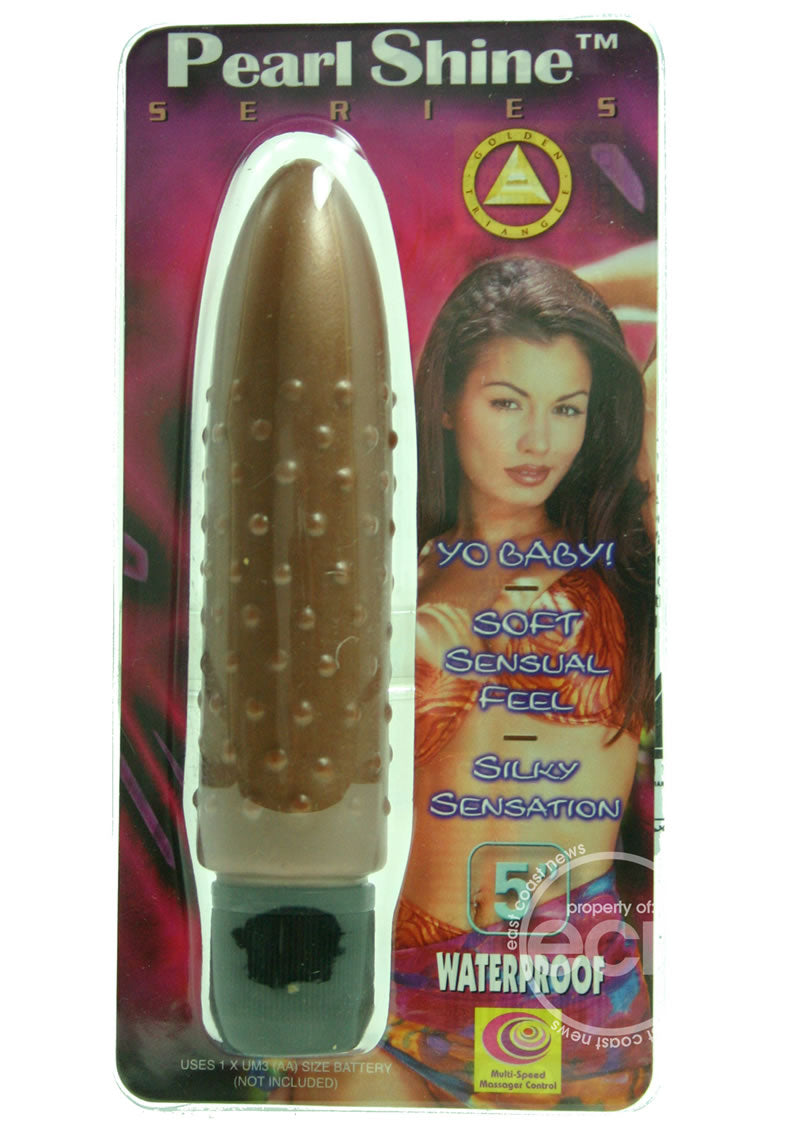 Pearl Shine Bumpy Vibrator - Chocolate