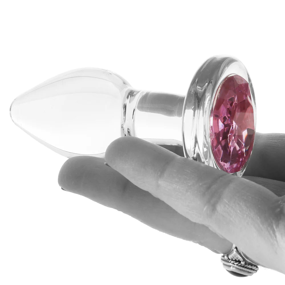 Pink Gem Glass Plug in Small