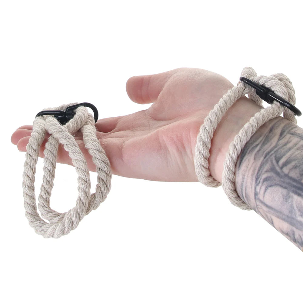 Merci Restrain Hemp Wrist/Ankle Cuffs in Natural or Black