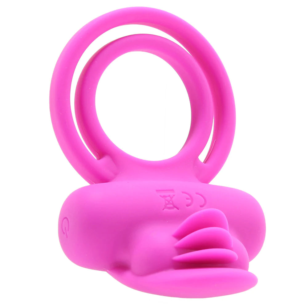 Dual Clit Flicker Vibrating C-Ring