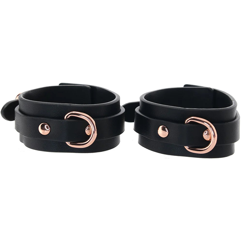 Bondage Couture Ankle Cuffs in Rose Gold