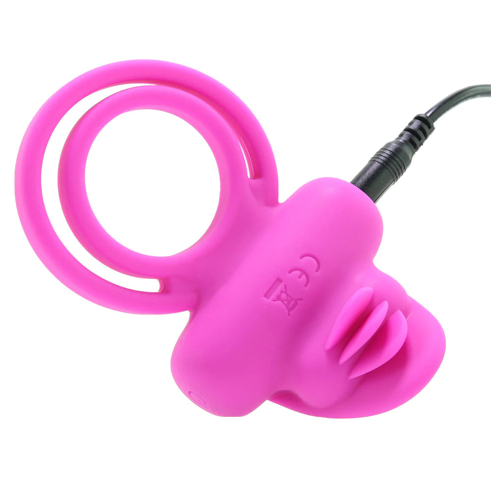 Dual Clit Flicker Vibrating C-Ring