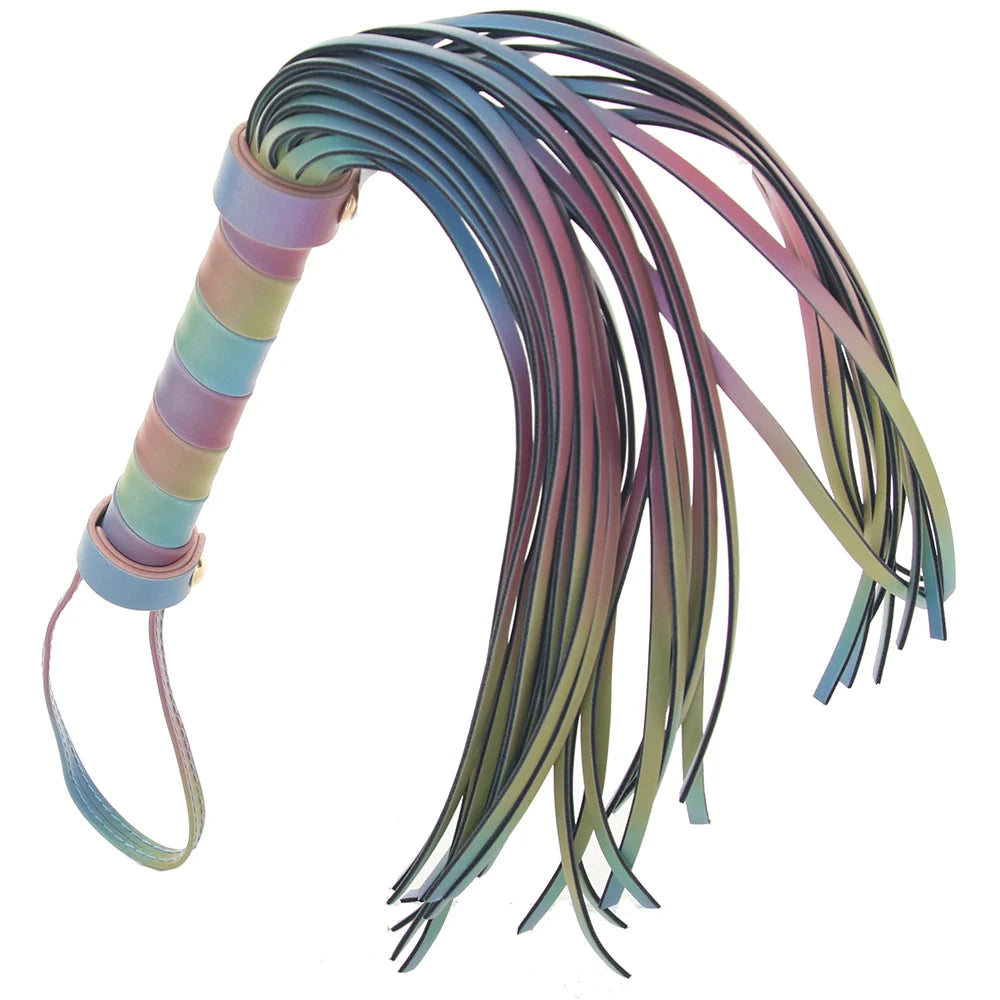 Spectra Bondage Flogger in Rainbow