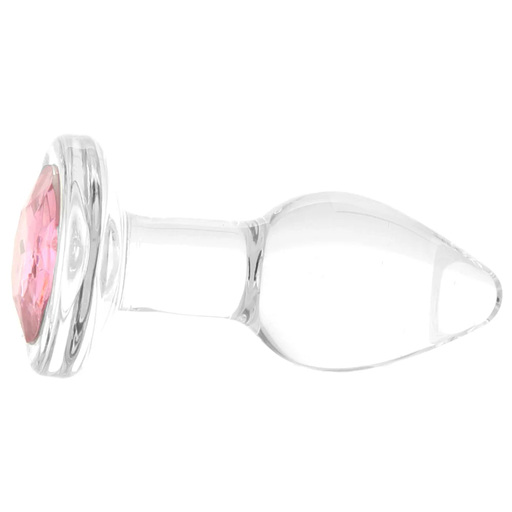 Pink Gem Glass Plug in Small